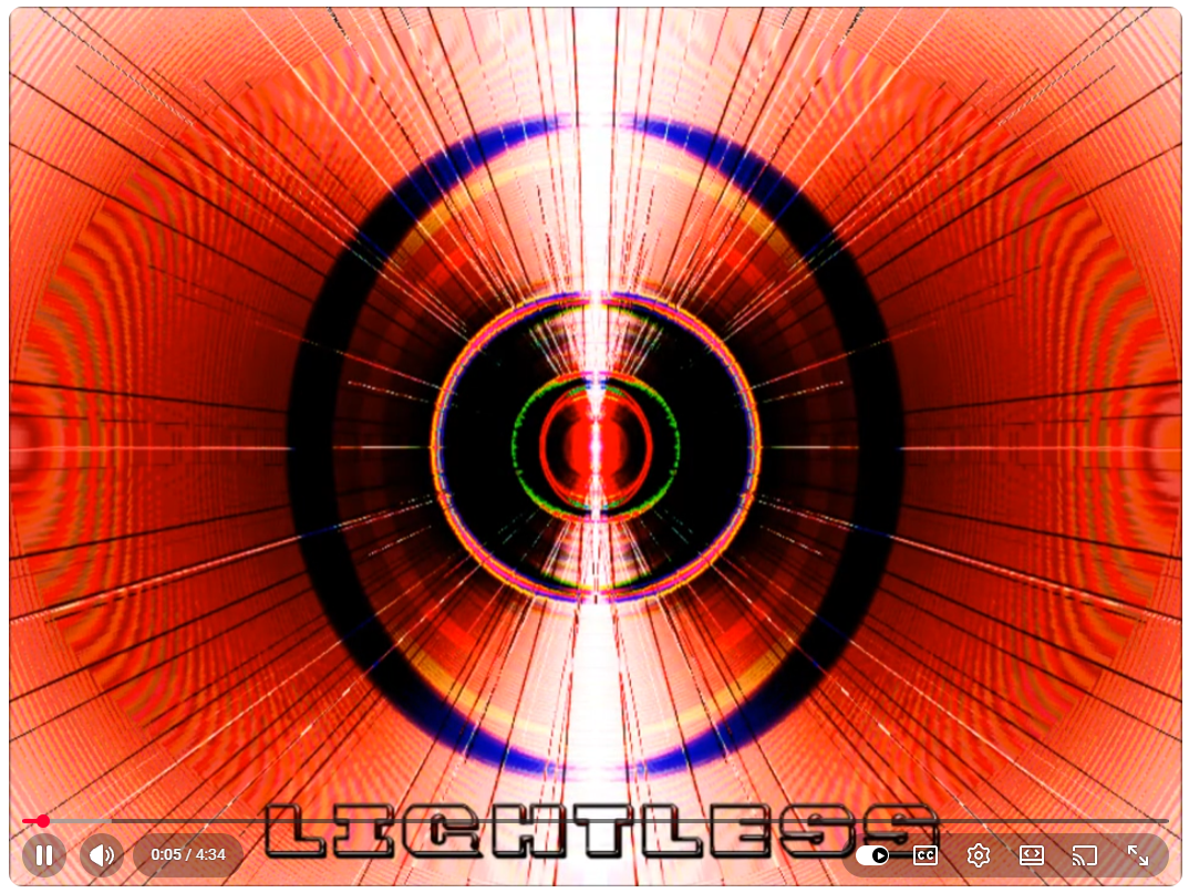 Lightless early Pombrah artwork with concentric red and orange radial graphics